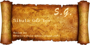 Sikula Gábor névjegykártya